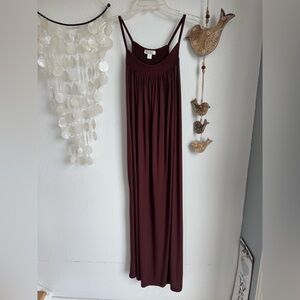 Nordstrom Deep Burgundy Strappy Maxi Dress Size XS